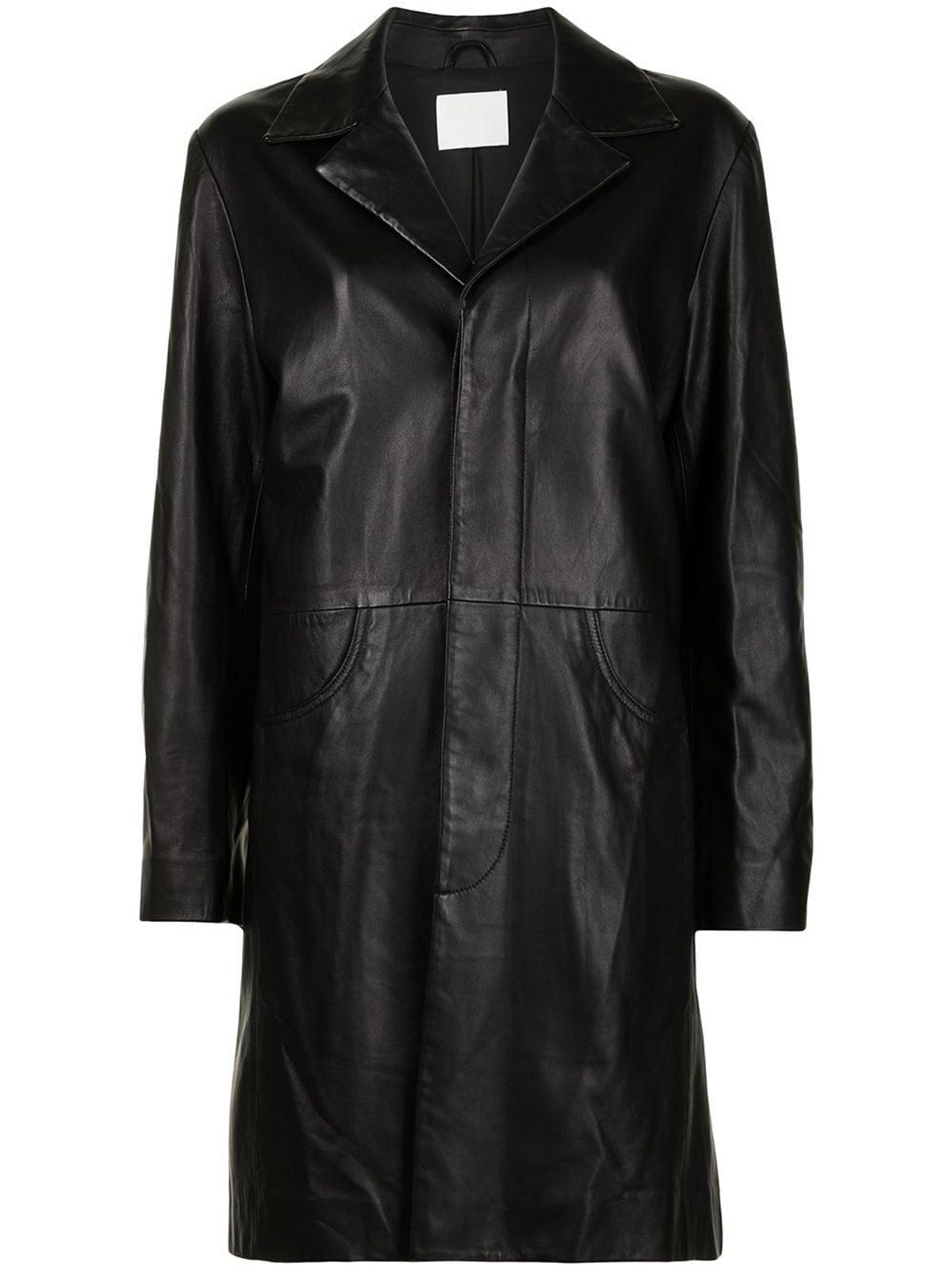 Single-breasted Leather Coat