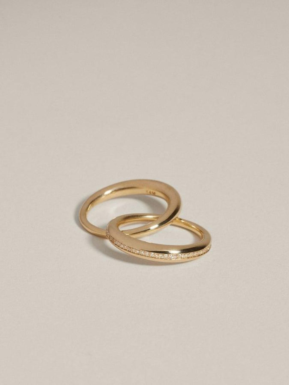 Duo Form Ring with Pavé