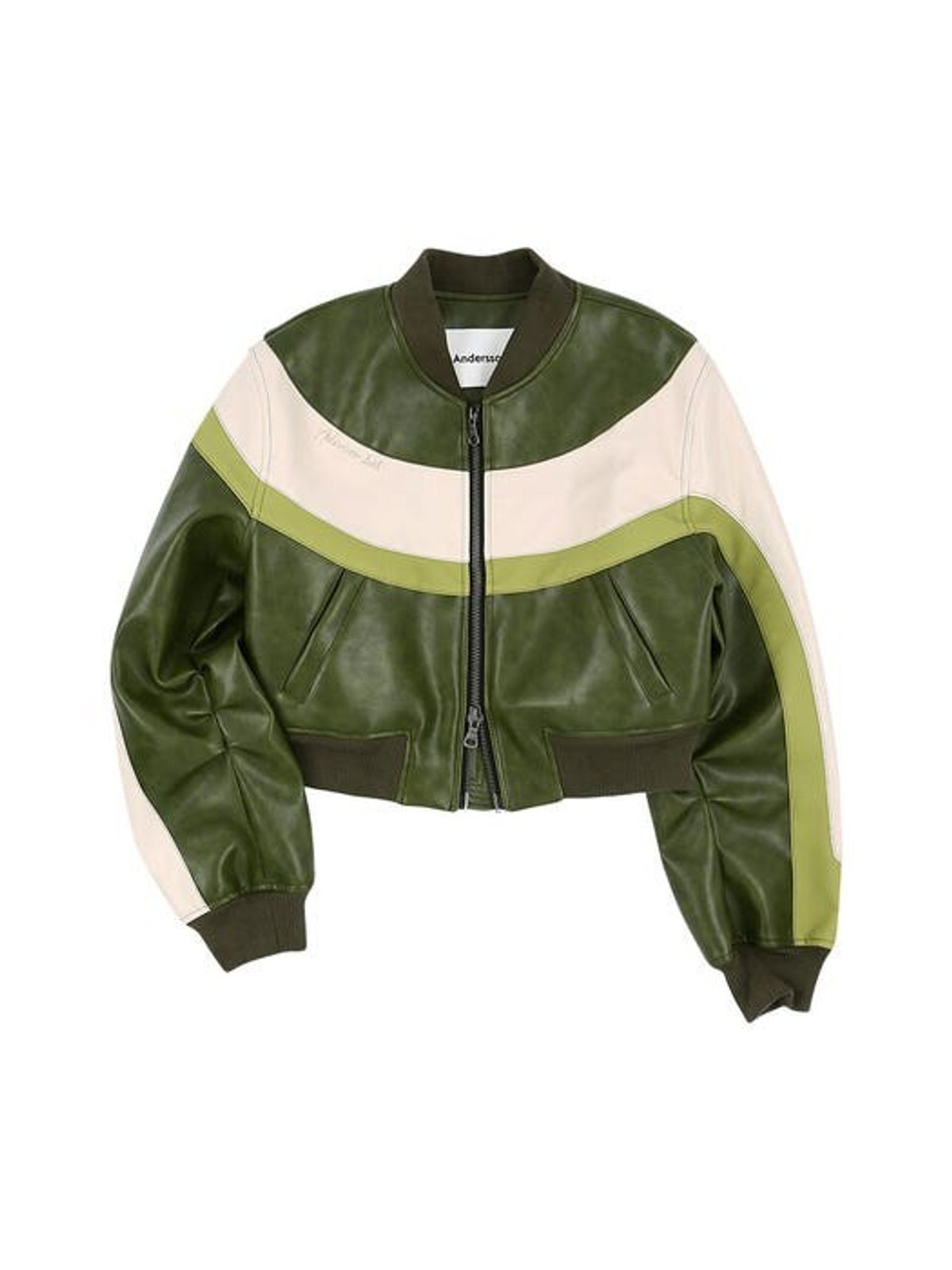 Lilu Faux Leather Racing Bomber Jacket