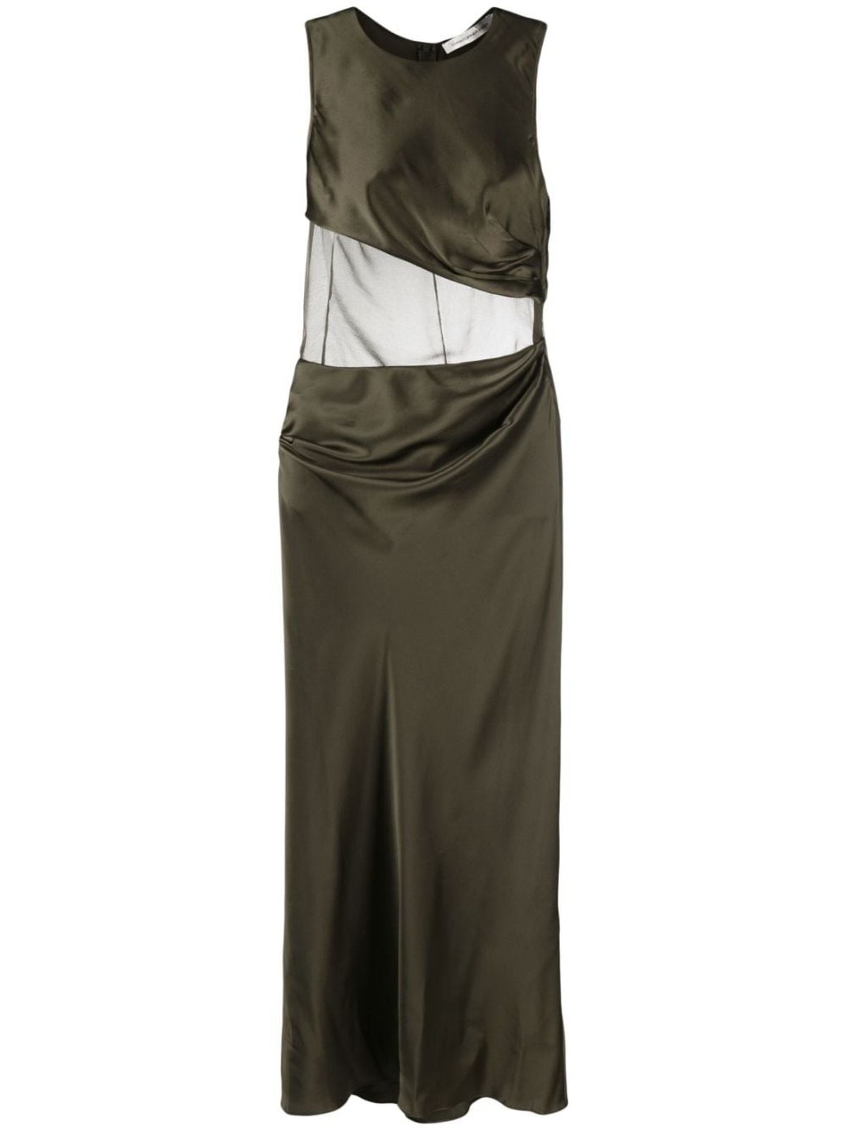 Verdant Falls Silk Maxi Dress