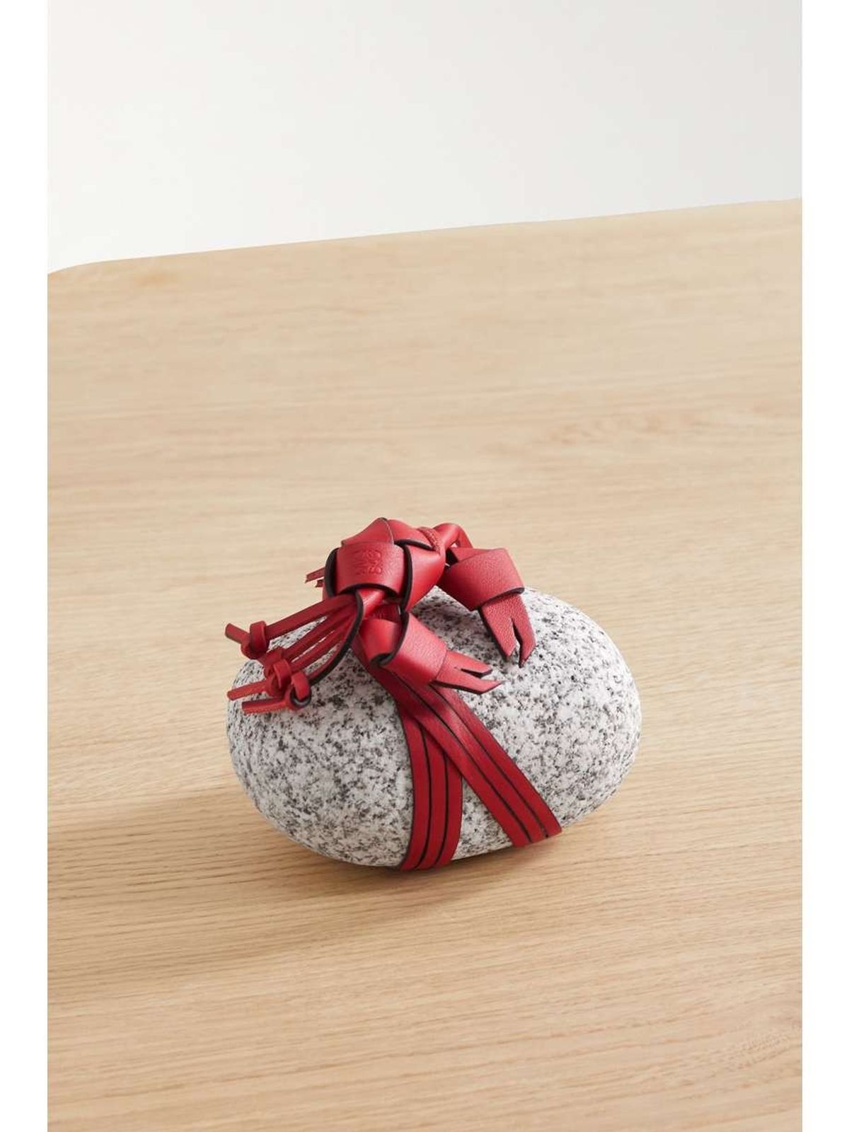 Leather Trimmed Stone Paperweight