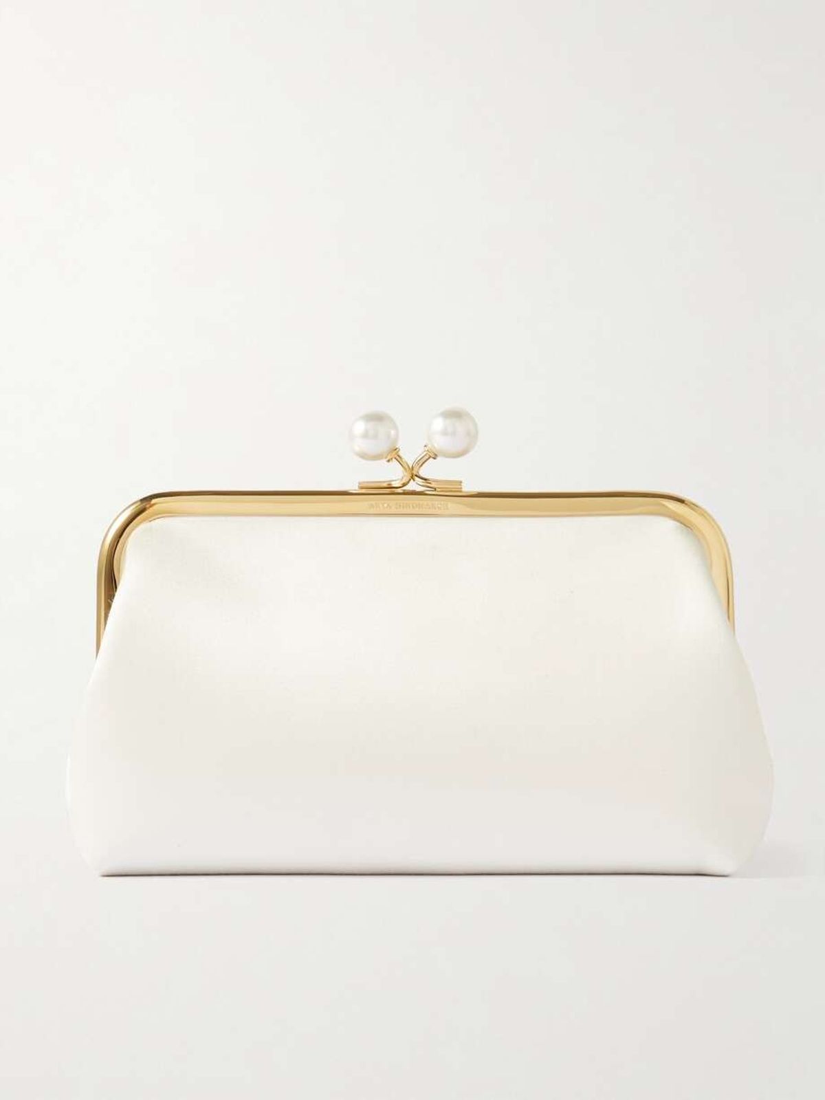 Maud Faux Pearl-Embellished Recycled Satin Clutch
