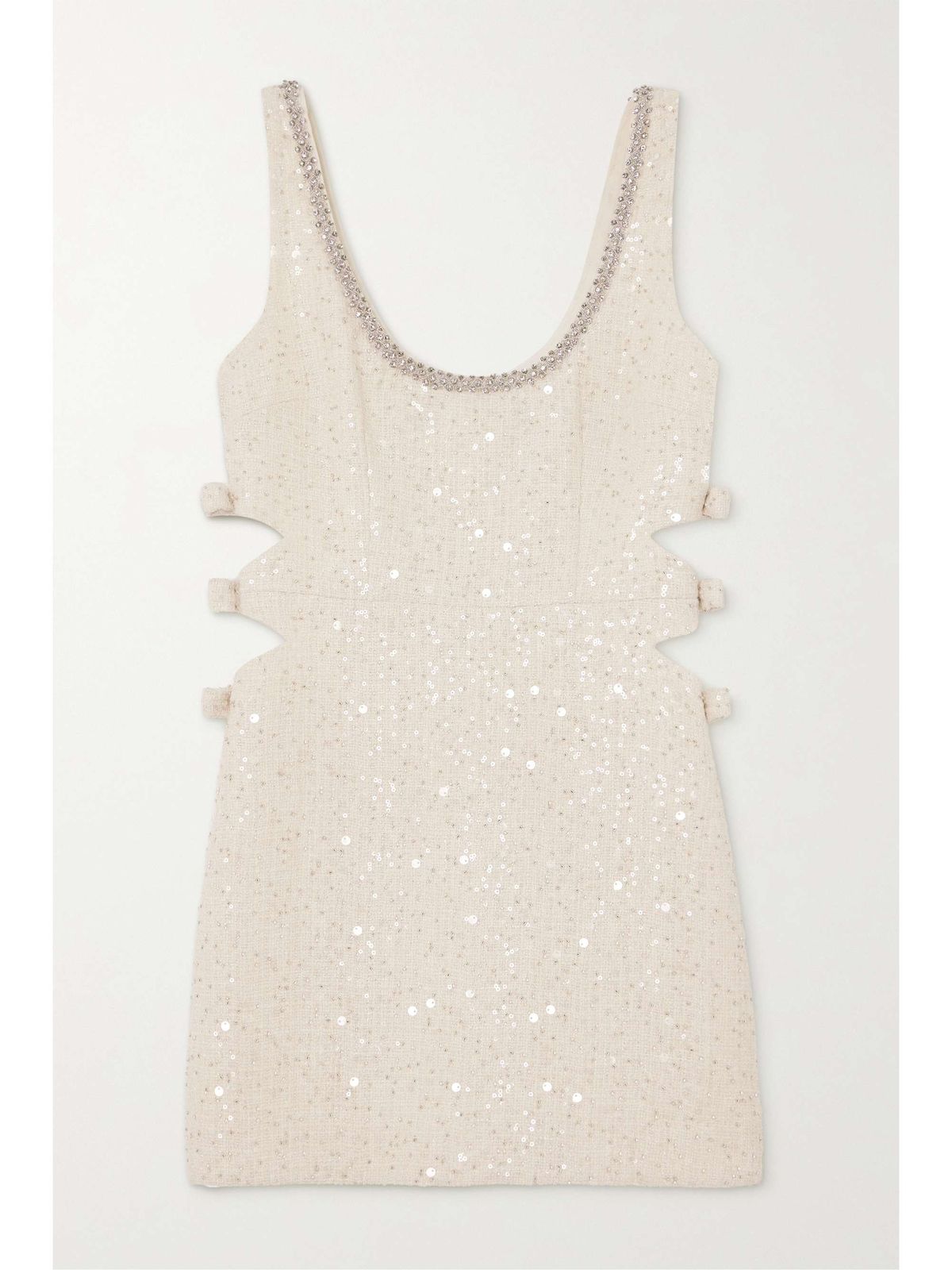 Cutout Embellished Bouclé Mini Dress