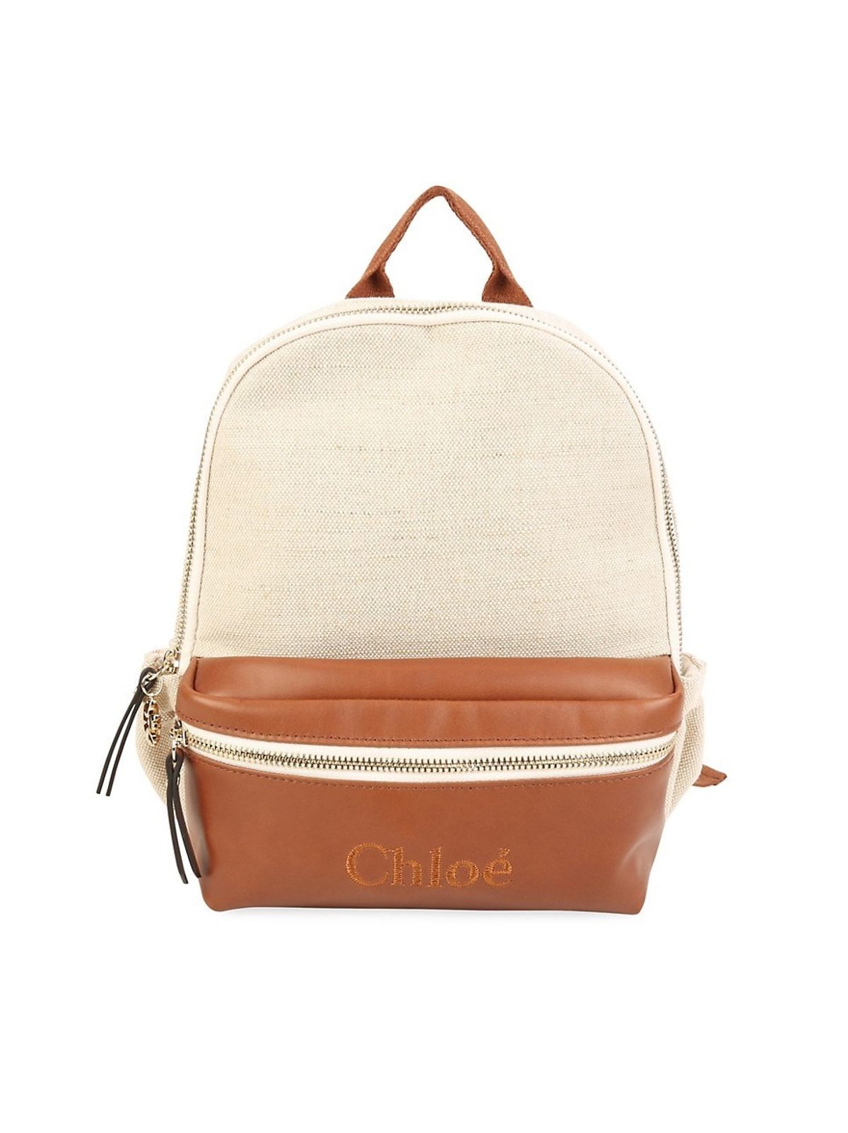 Girl's Logo Cotton & Leather Backpack