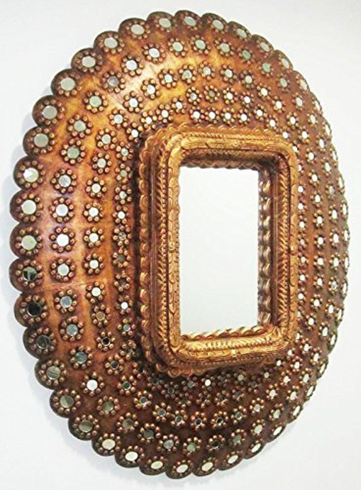 Monica Peacock Style Wooden Wall Mirror