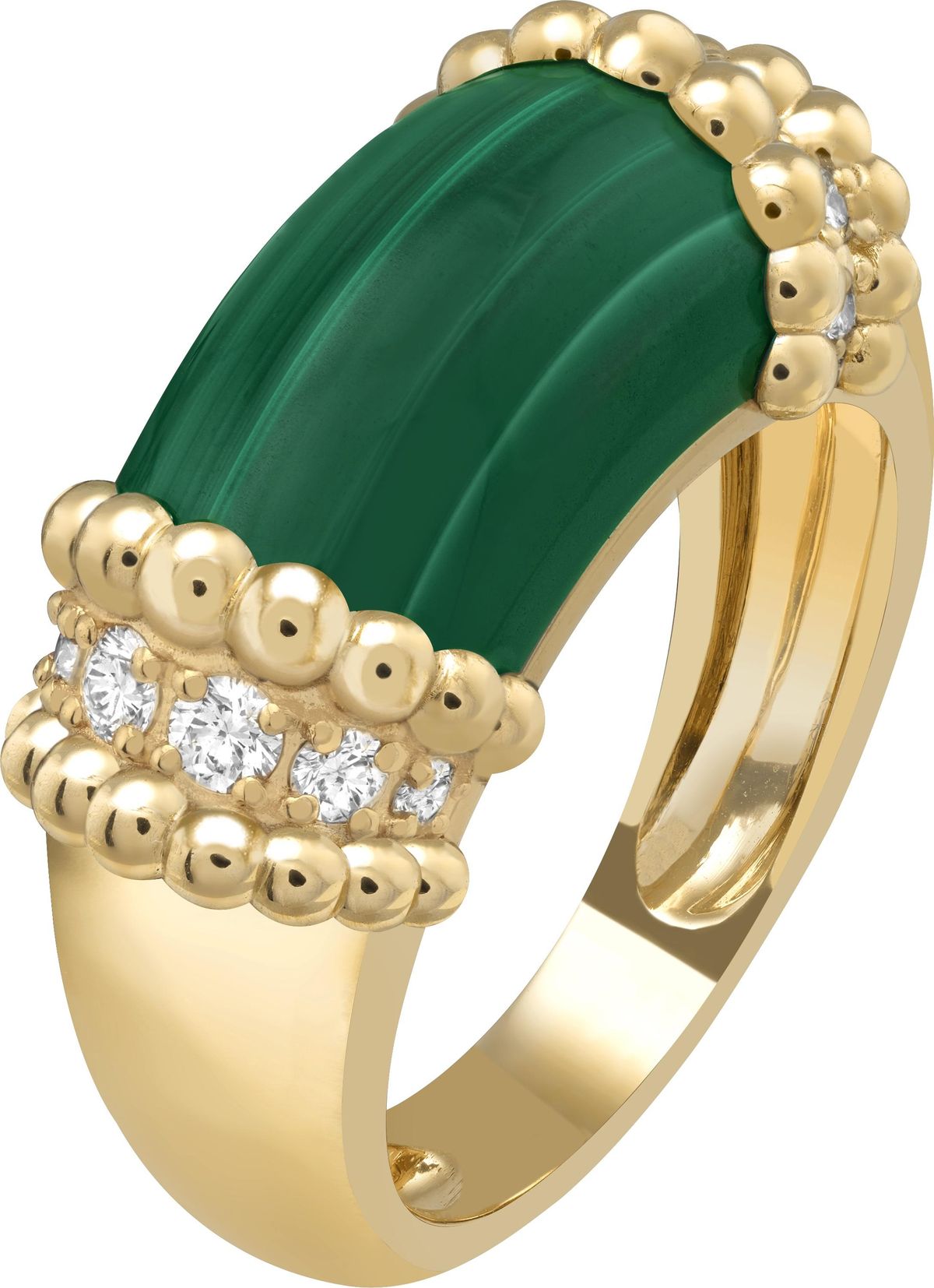 Perlée Couleurs Ring Diamond Malachite