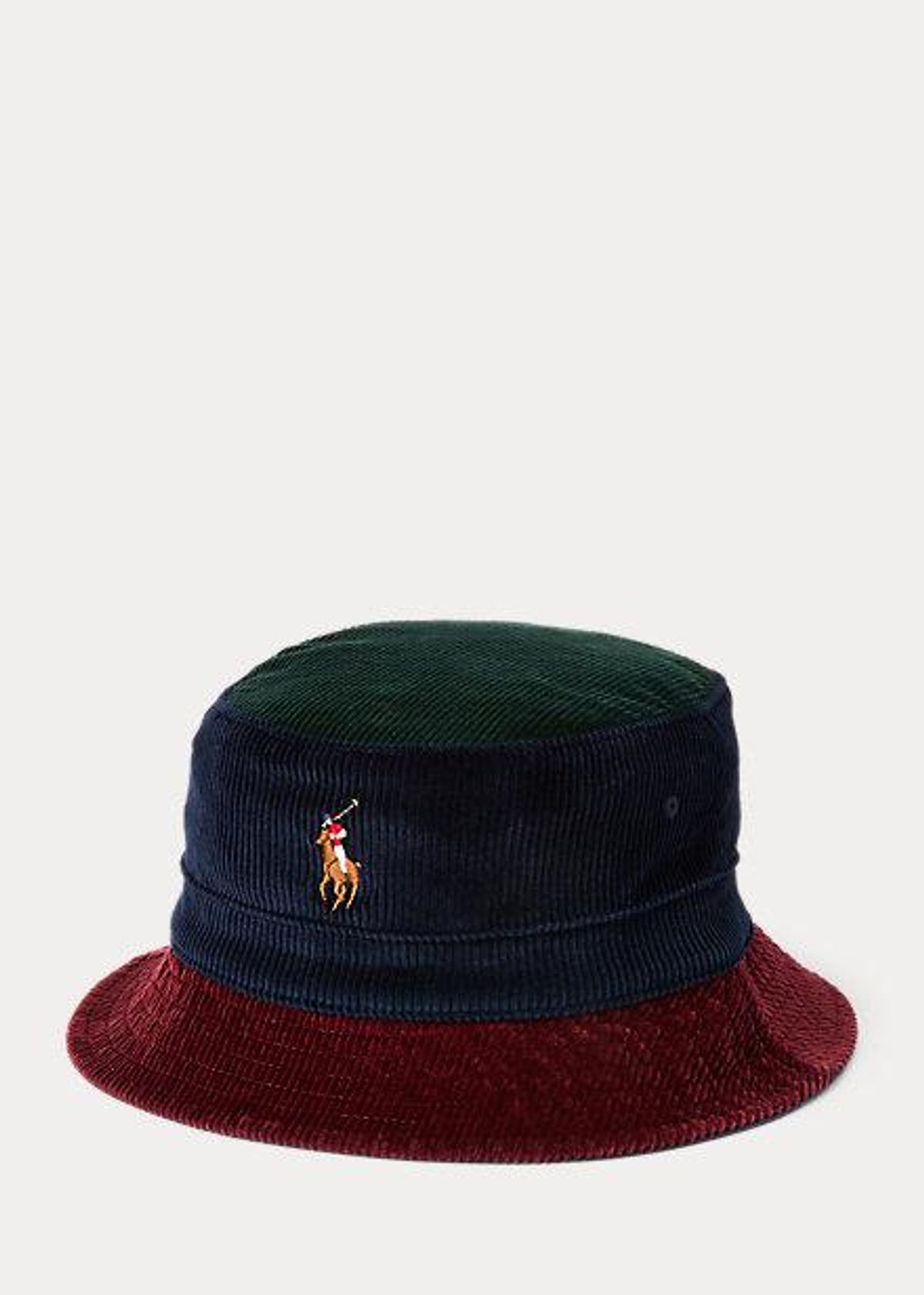 Color-Blocked Corduroy Bucket Hat