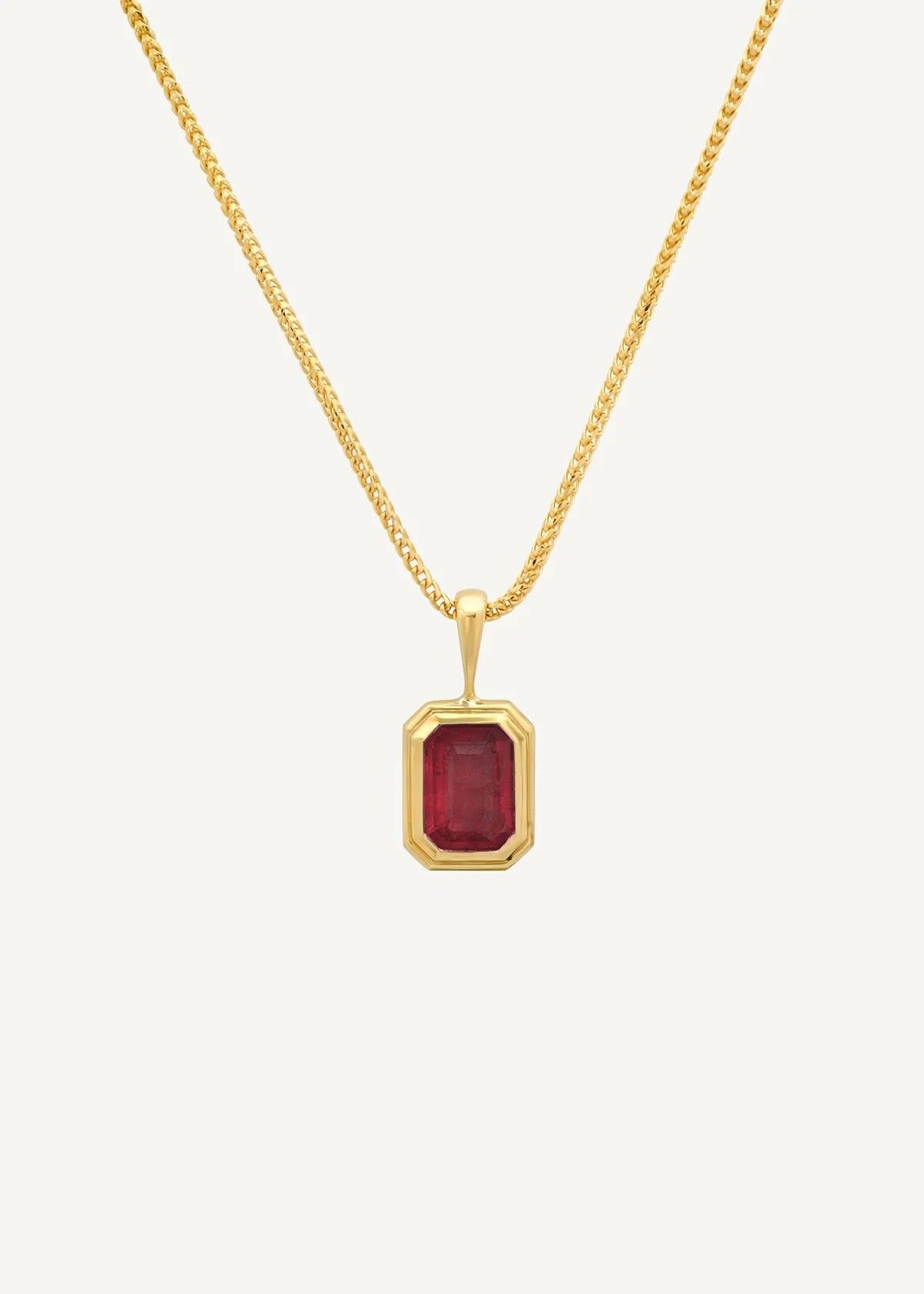 Lyra Baguette Ruby Pendant