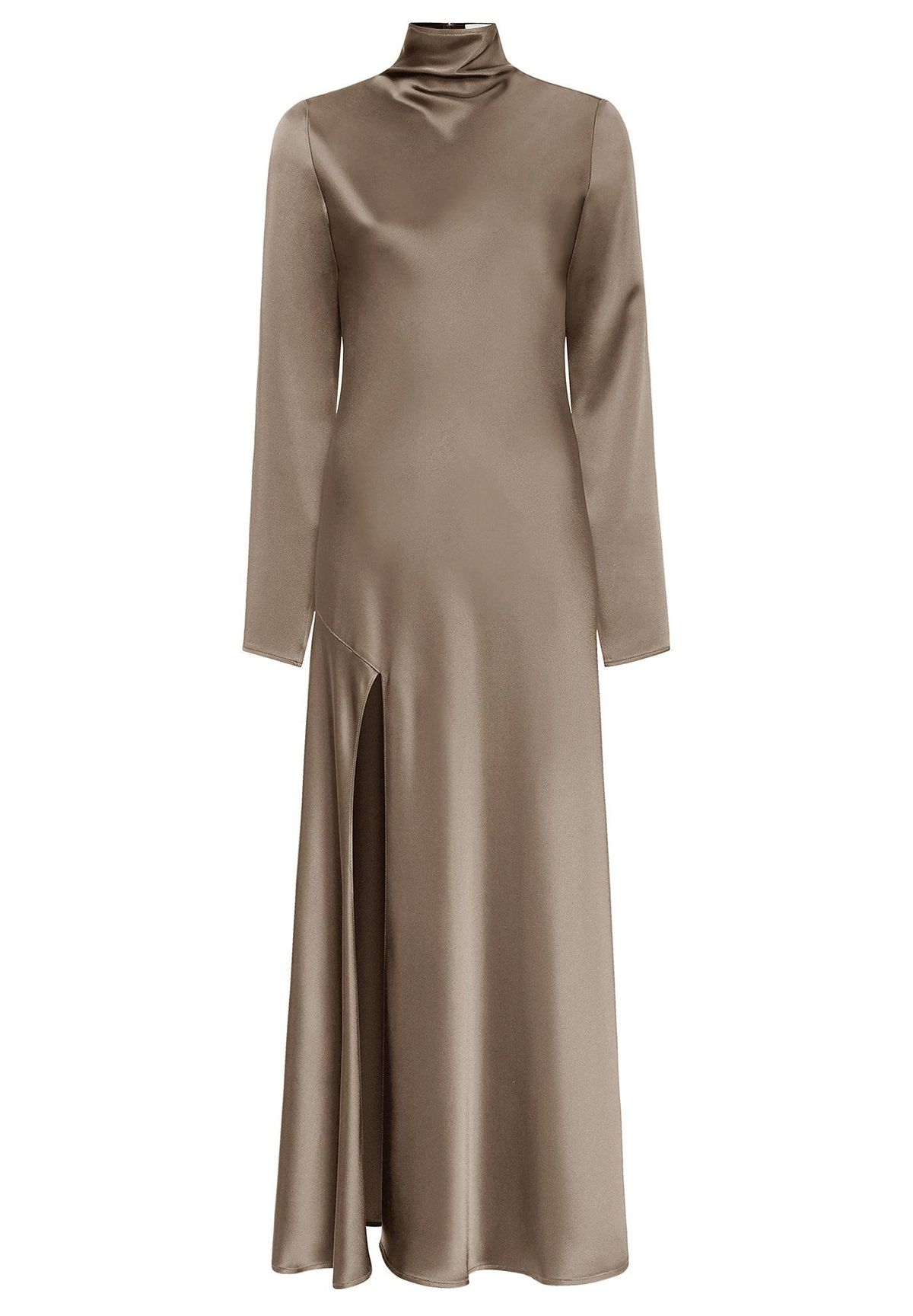 Satin Bias Dress with Slit