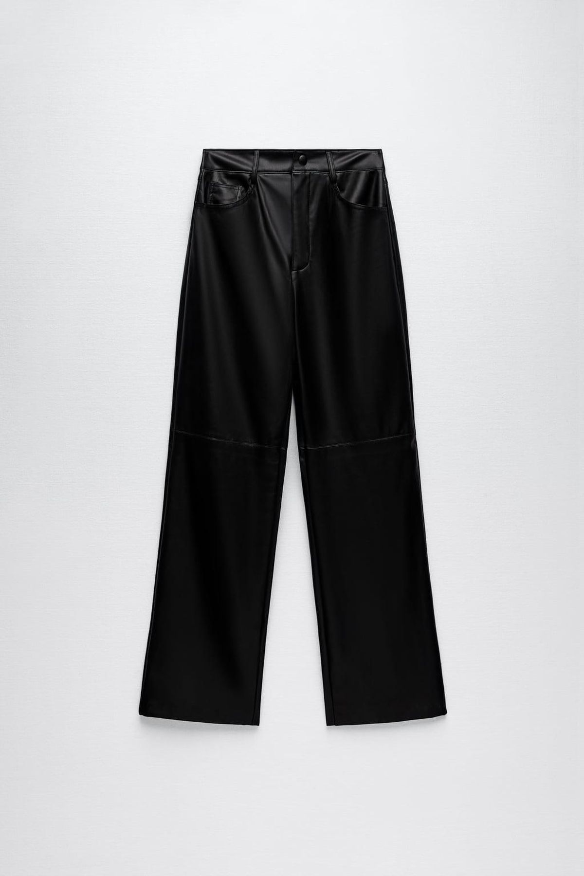 Faux Leather Straight-leg Pants