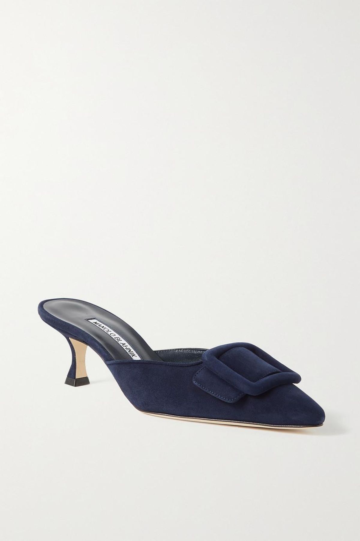 Maysale Suede Buckle Mules