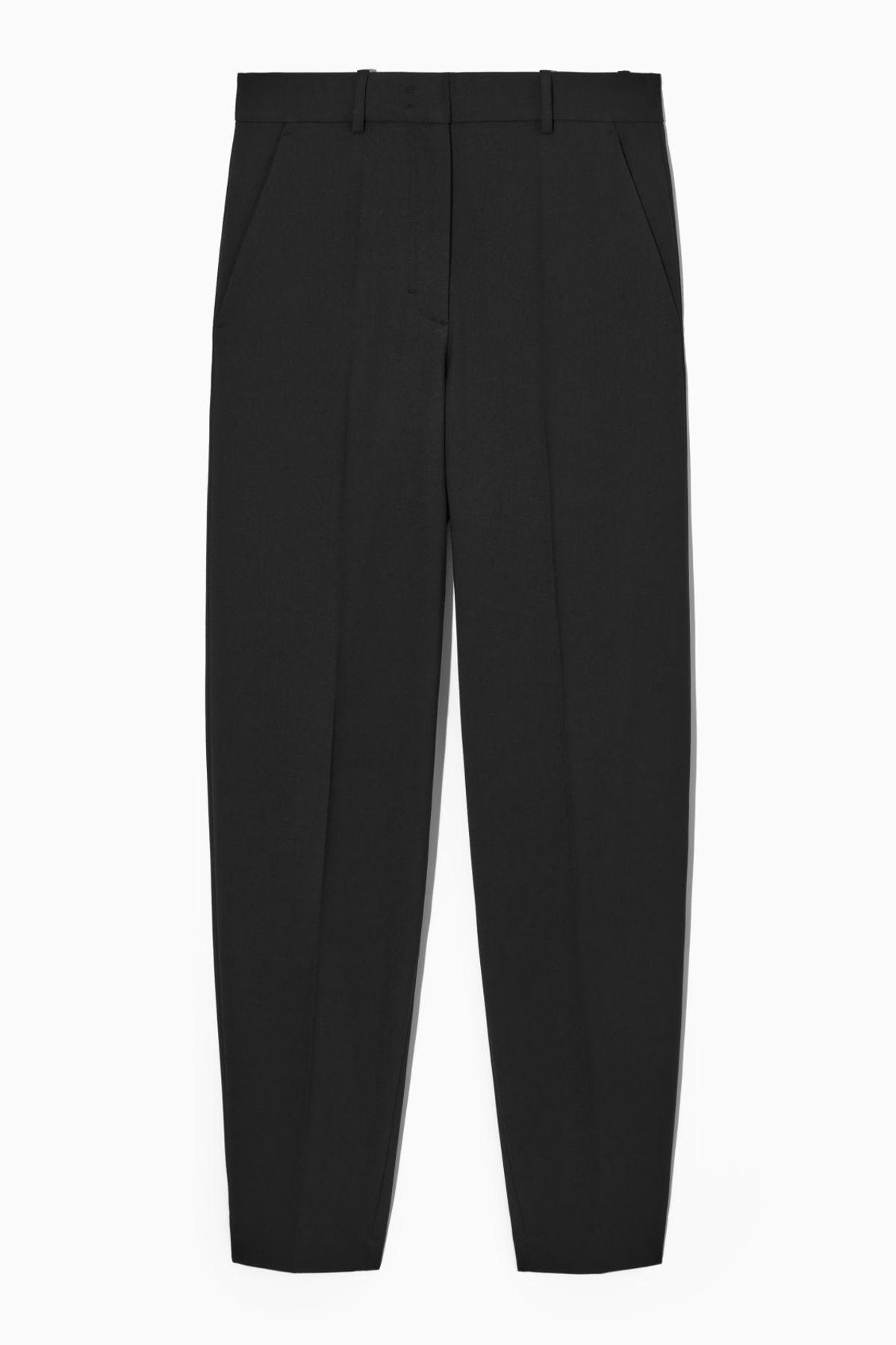 Regular Fit Tapered Wool Blend Pants