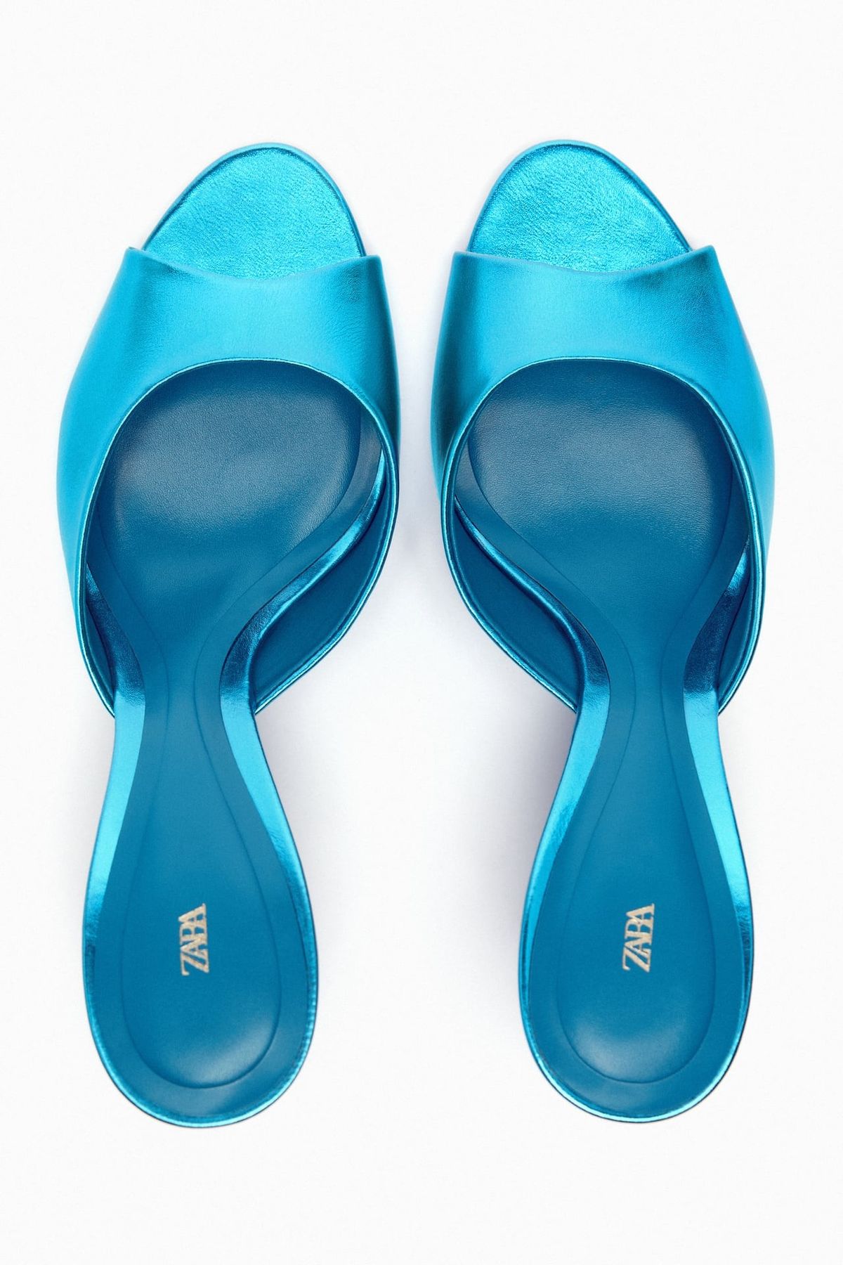 Heeled Metallic Mules
