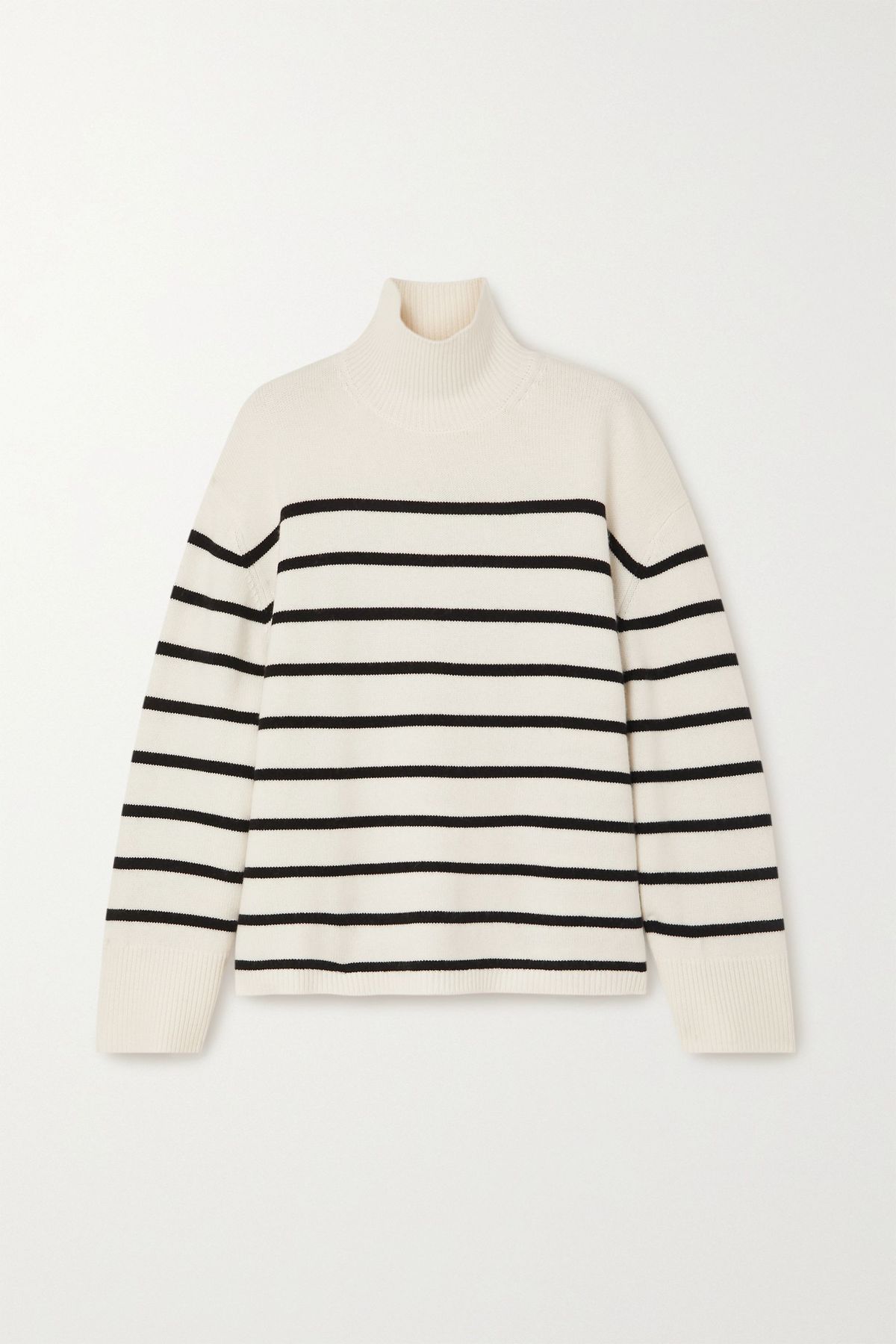 Courtney Striped Wool And Cashmere-blend Turtleneck Sweater