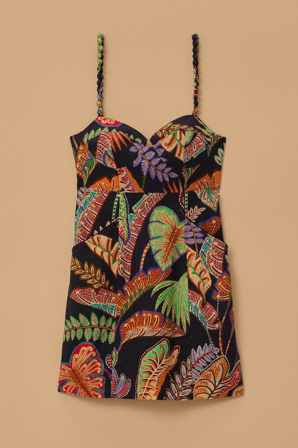 Cool Foliage Black Mini Dress