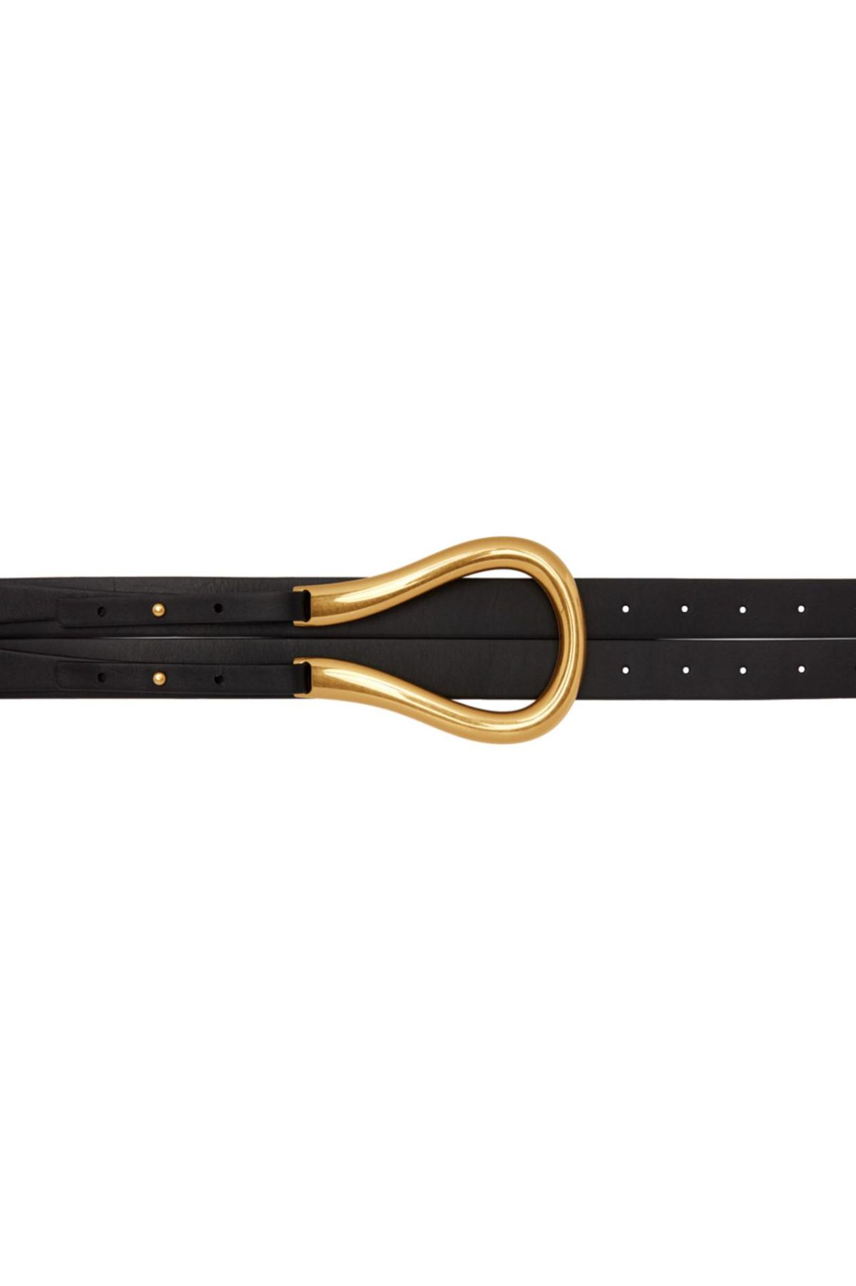 Black and Gold Horseshoe Buckle Belt