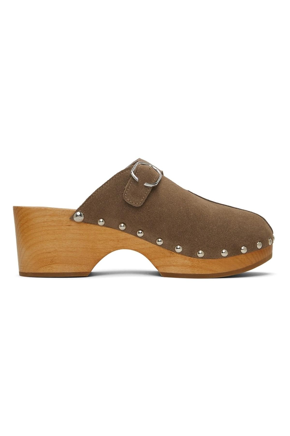 Taupe Suede Clogs