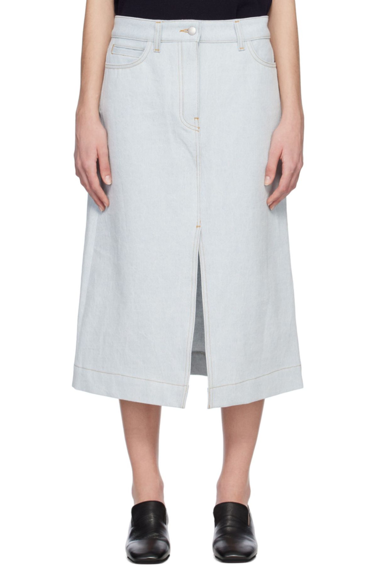 Blue Soro Midi Skirt