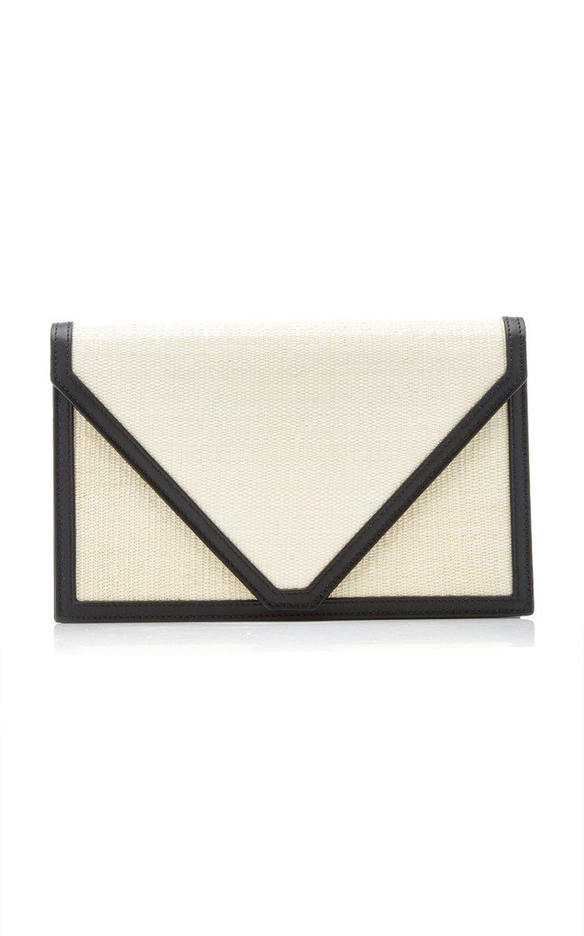 The Envelope Leather Trimmed Clutch