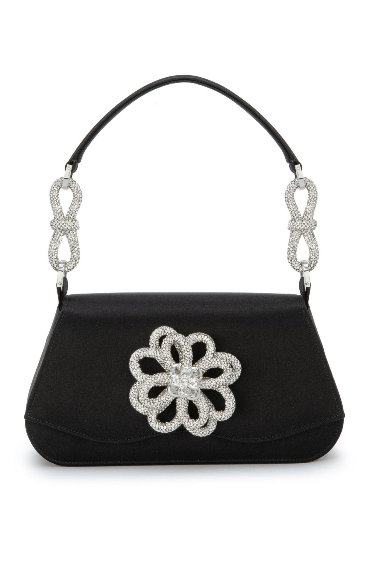 Flower Satin Shoulder Handbag