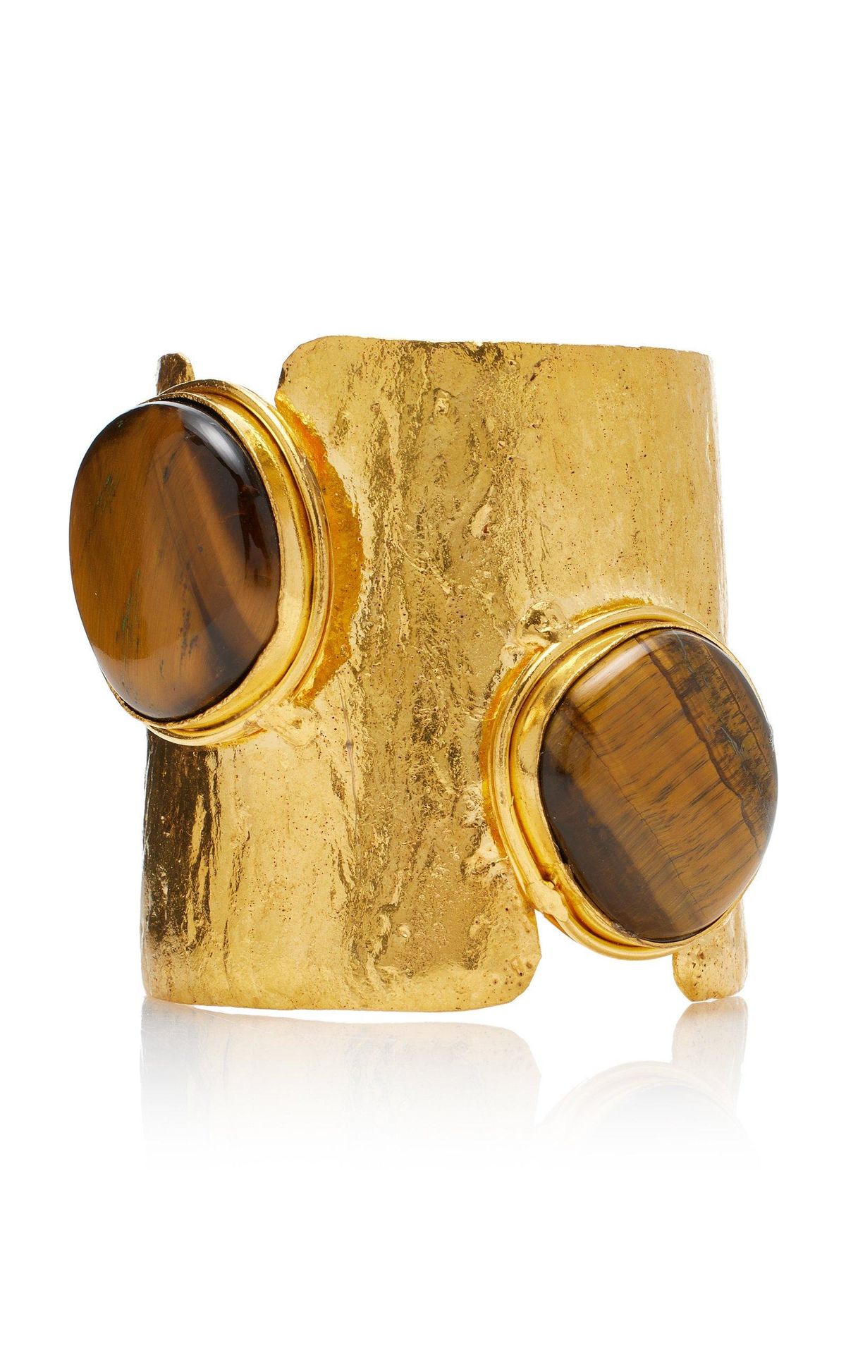 Ajouree II Tiger’s Eye 22K Gold-plated Cuff