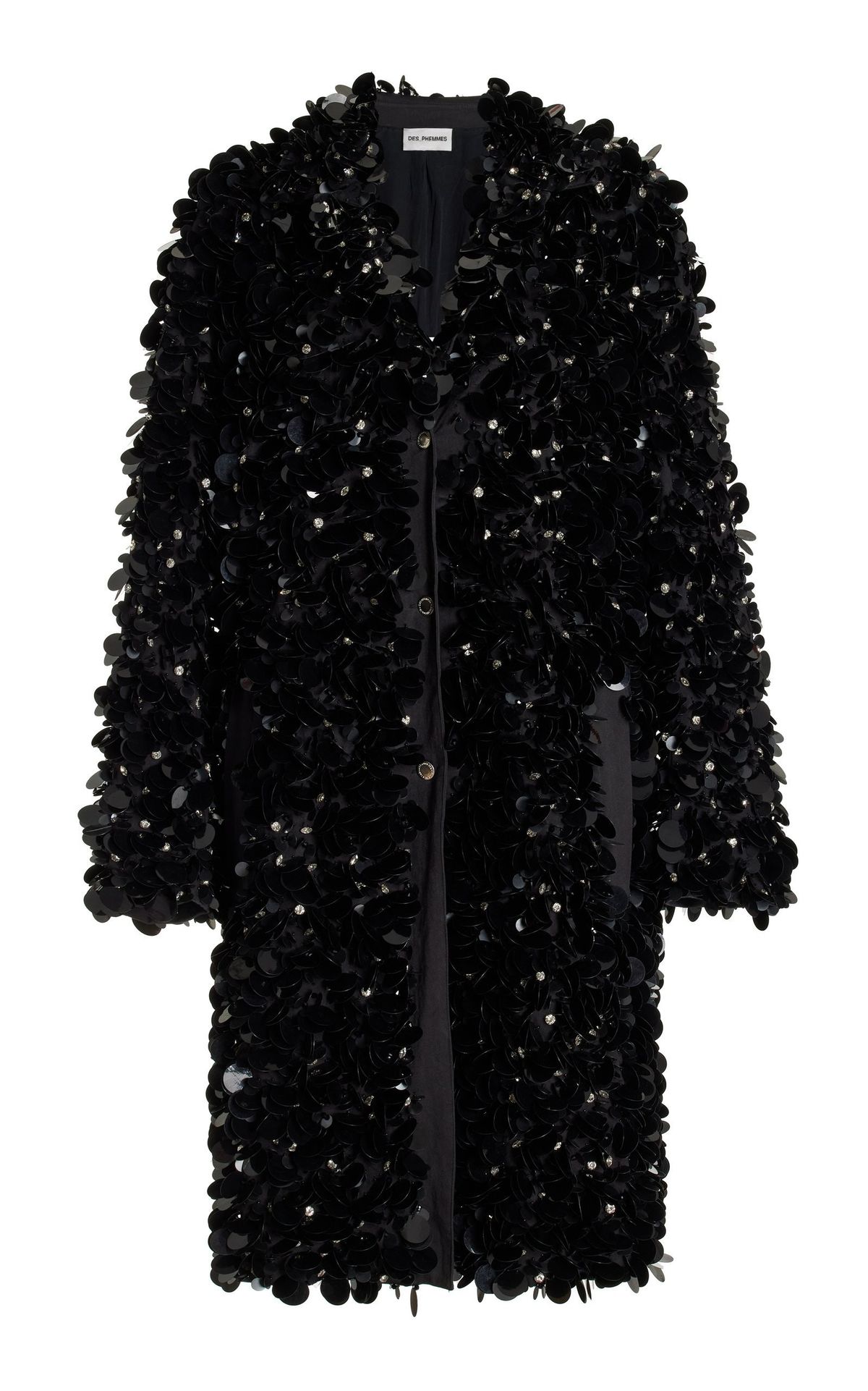 Exclusive Embroidered Stretch-Cotton Satin Coat