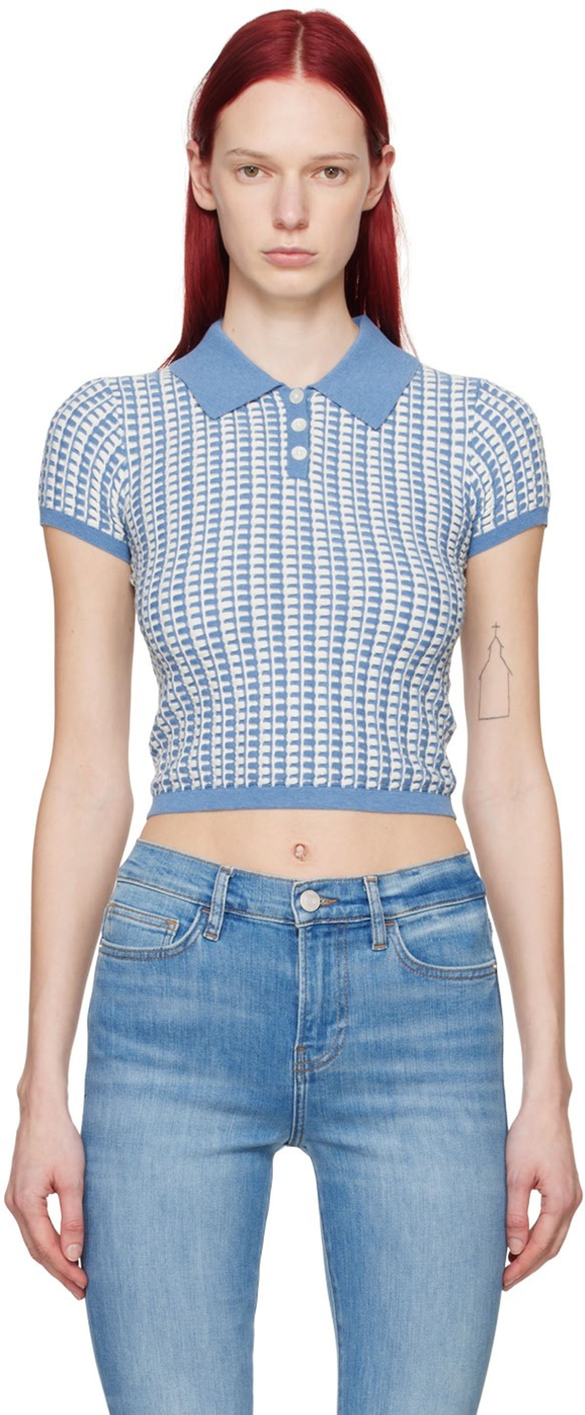 Blue Shrunken Polo