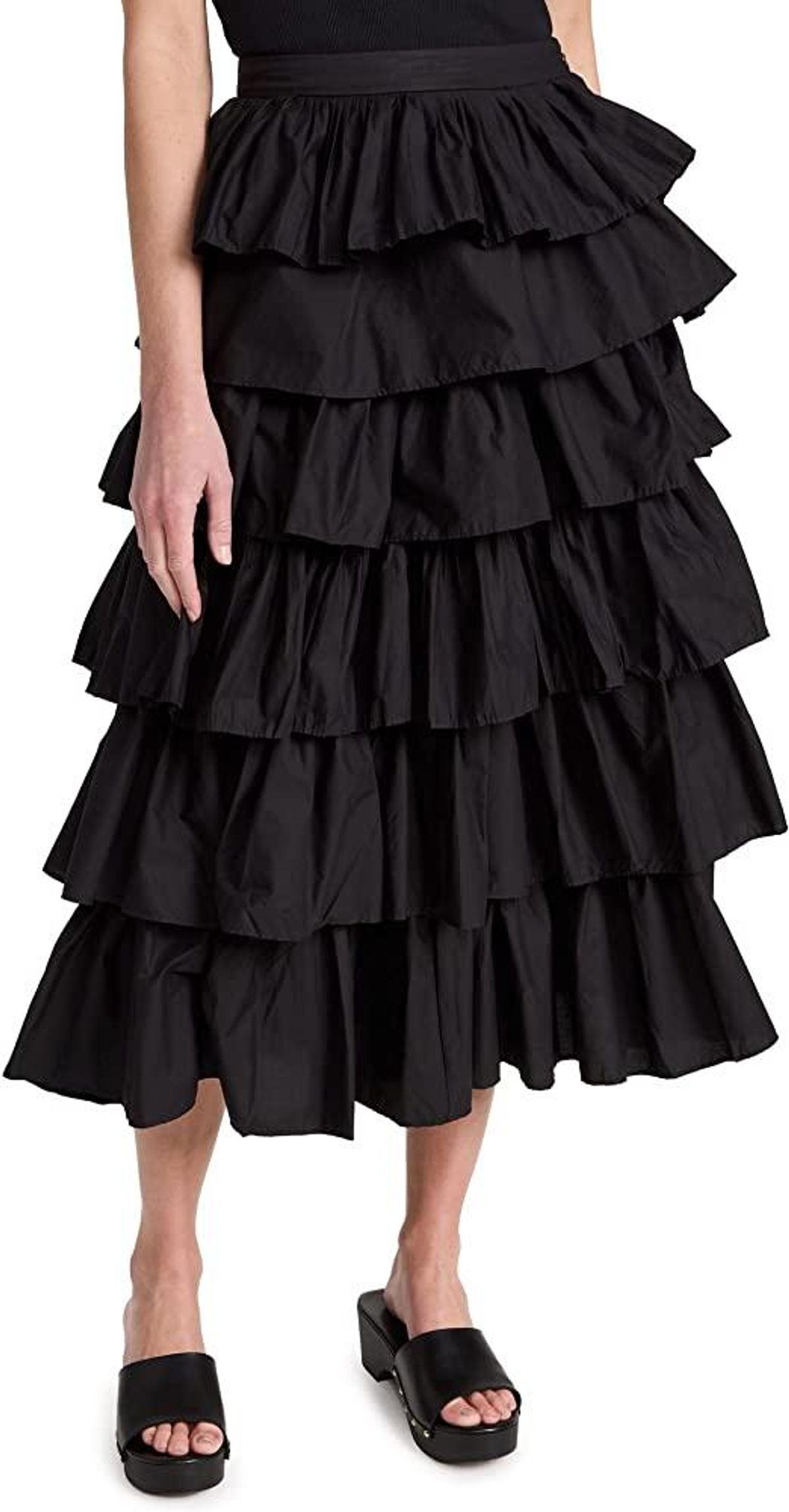 Pleated Combo Maxi Poplin Skirt - Coveteur: Inside Closets, Fashion, Beauty, Health, and Travel