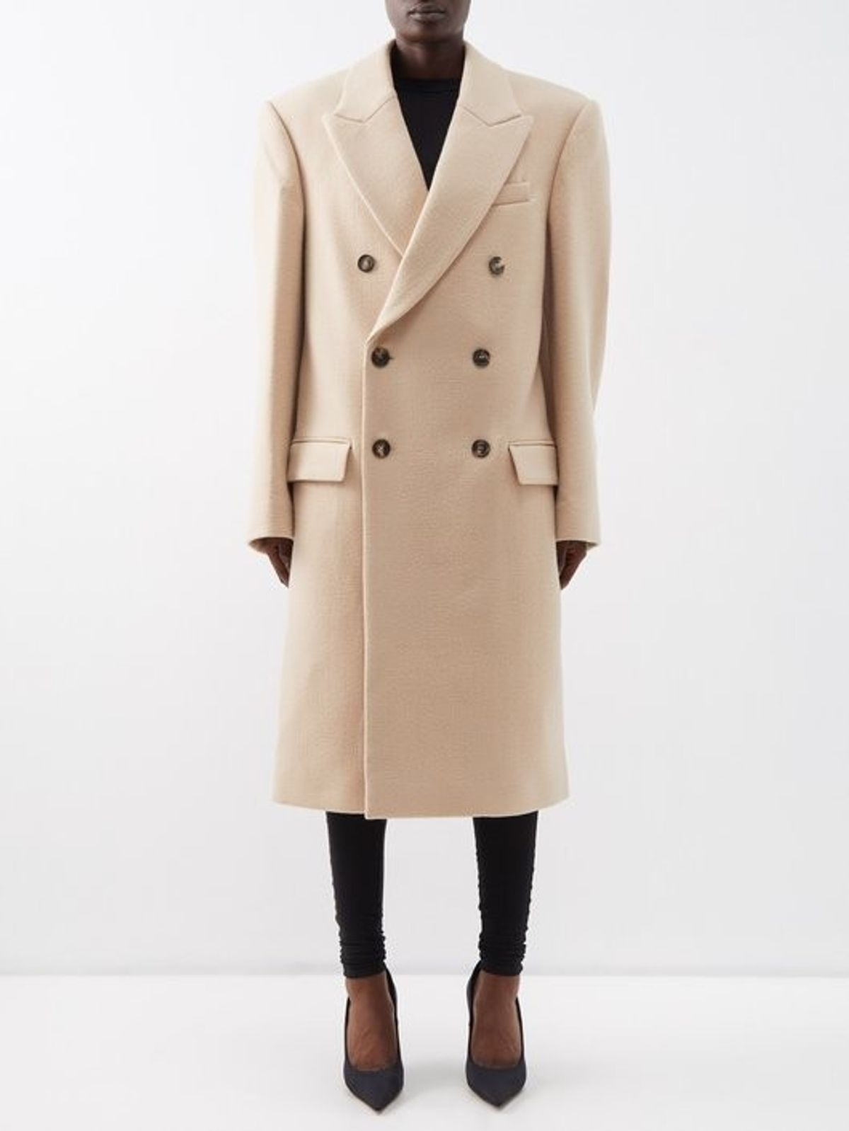 hailey double face tie waist wool coat