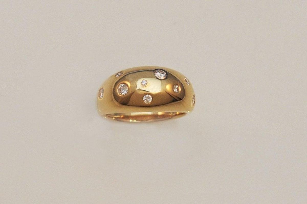 18kt Yellow Gold Diamond Dome Ring