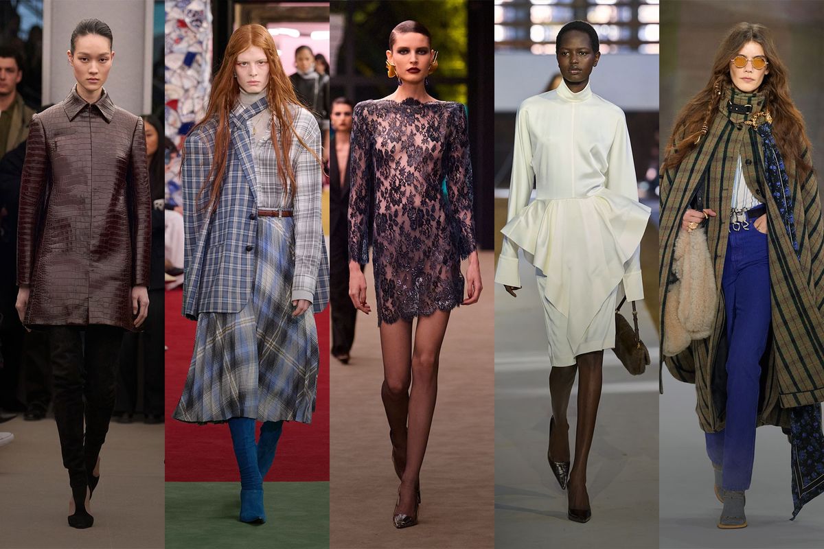 Peplum & Sheer Lace At Paris Fashion Week