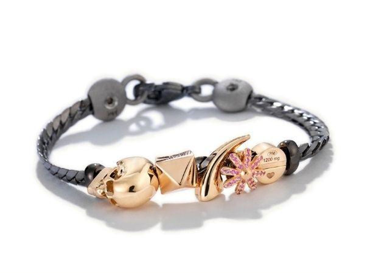 Spine & Flower Bead Pin Sapphire