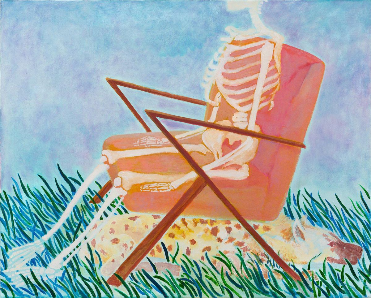 My Young Hyena Under The Chair, 2021Oil on Canvas