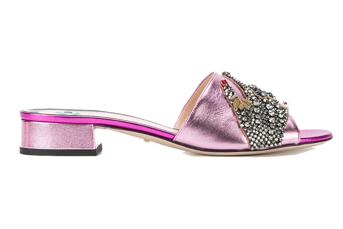 Crystal Hand Applique Sandals