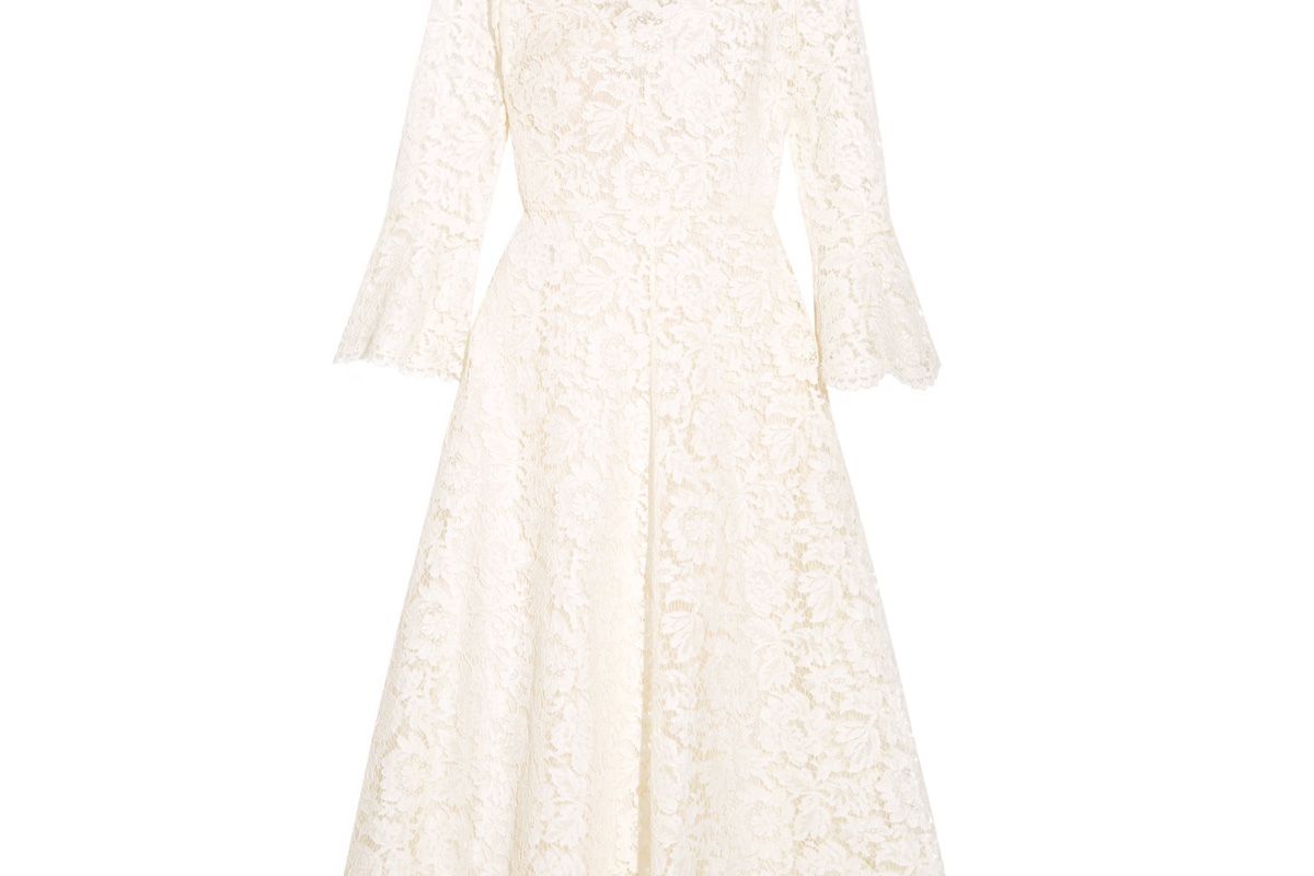 Corded Cotton-Blend Guipure Lace Midi Dress