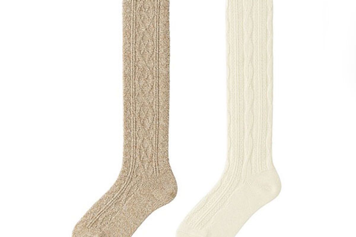 Women Heattech Knee High Socks 2P (Cable)