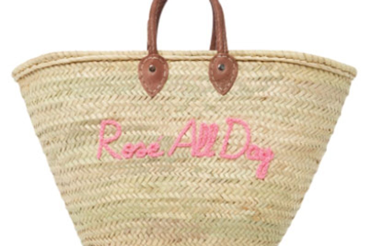 Shorty Embroidered Straw Tote