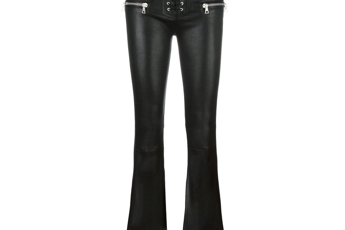 Flared Leather Trousers