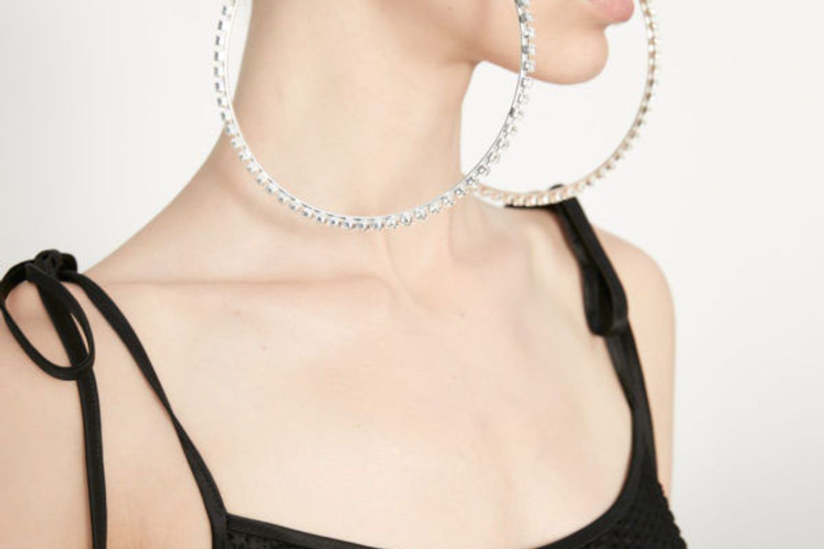 Rhinestone Hoop Earrings