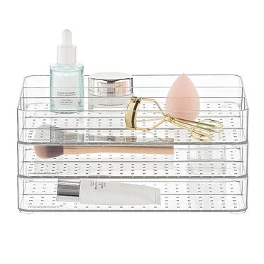 Makeup Organizer Storage Box, Small Cosmetic Dresser Organizer Compatible  With Skincare, Creams, Lipstick, Toners And Lotion, Cute Bedroom Bathroom Or