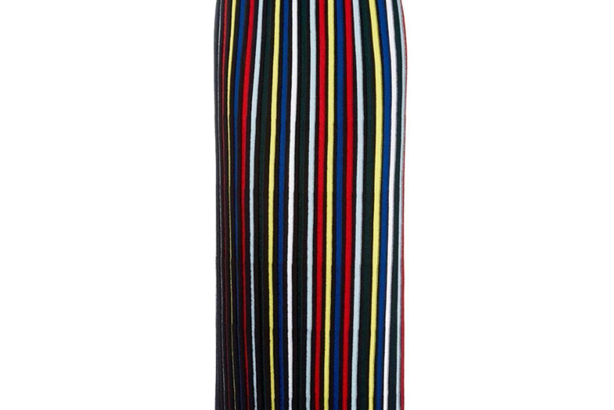Pleated Stripe Knit Skirt