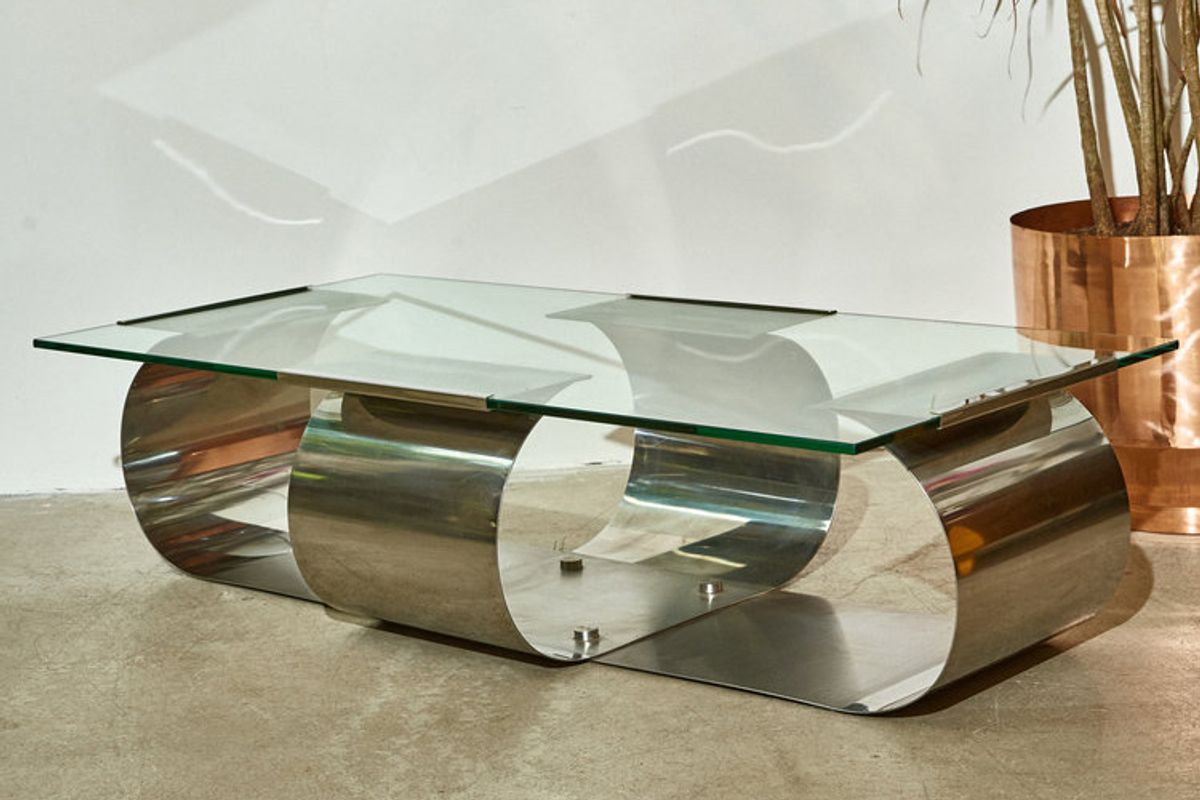 Chrome + Glass Coffee Table