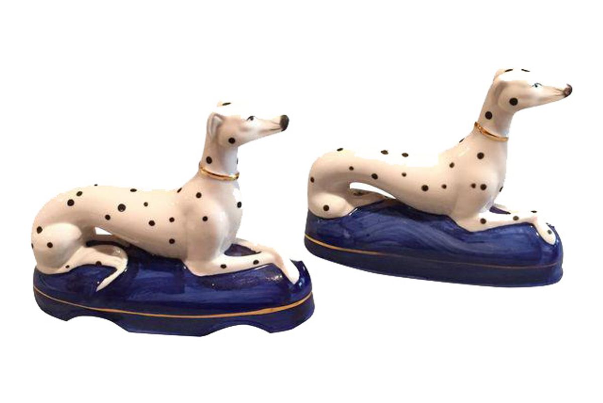 Vintage Porcelain Dogs - A Pair