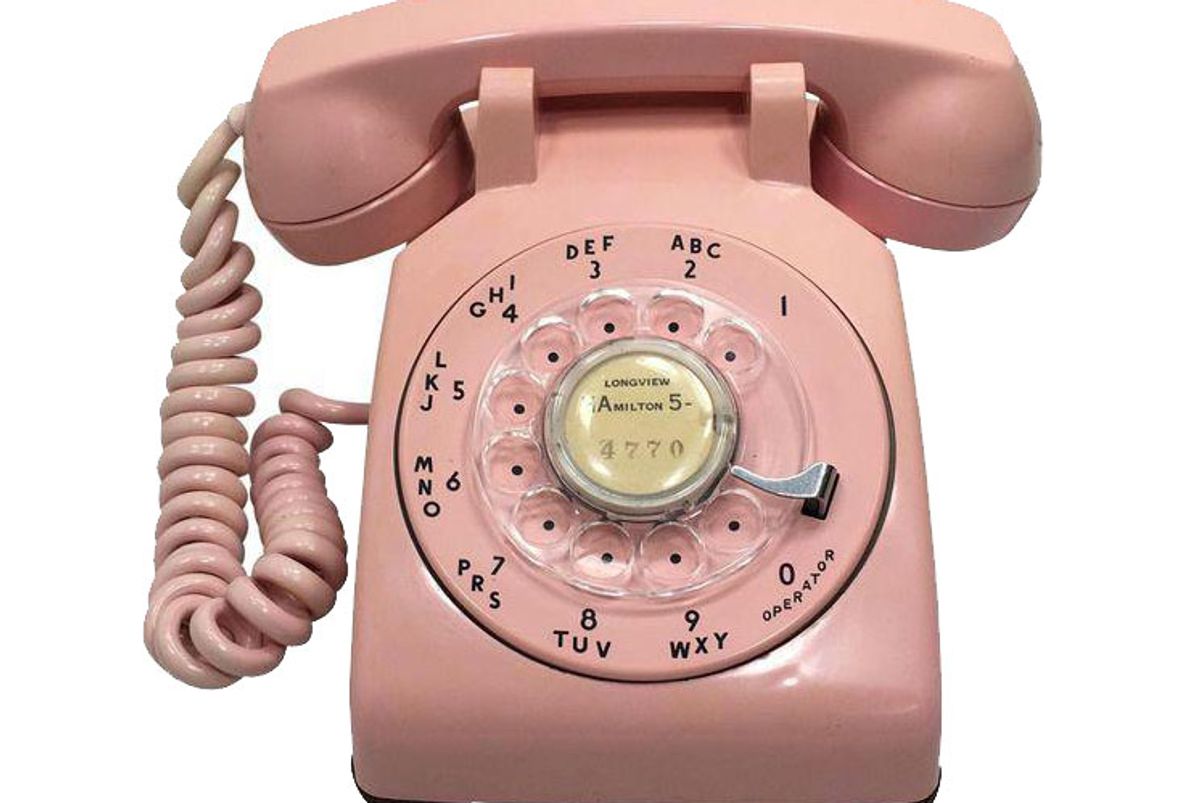 1957 Pink Rotary Dial Telephone