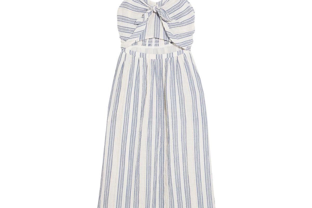 Jenna Striped Cutout Cotton-Blend Dress