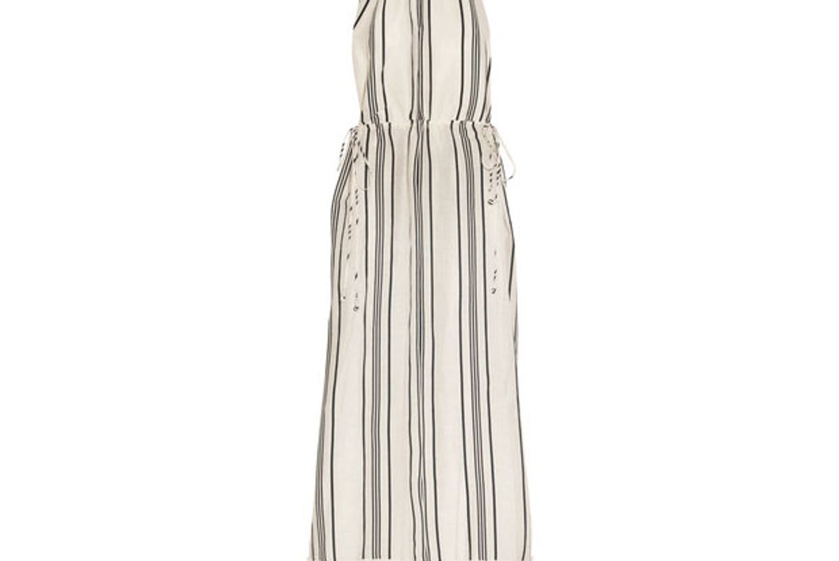 Himalaya striped linen and silk-blend maxi dress