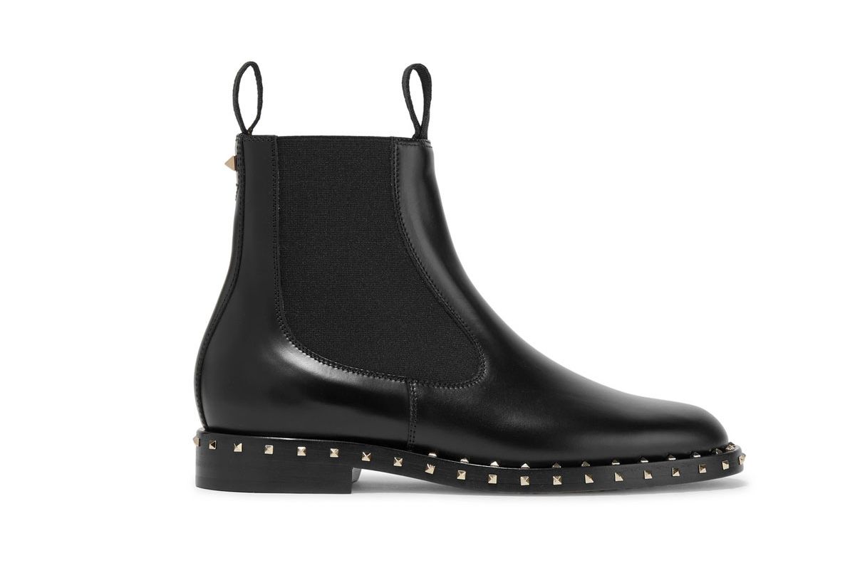Studded Leather Chelsea Boots