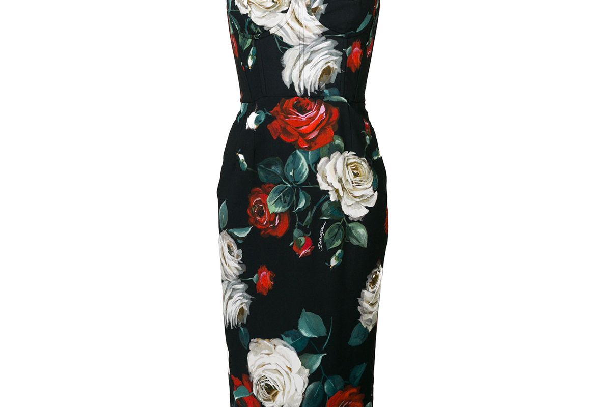 Floral Print Bustier Dress