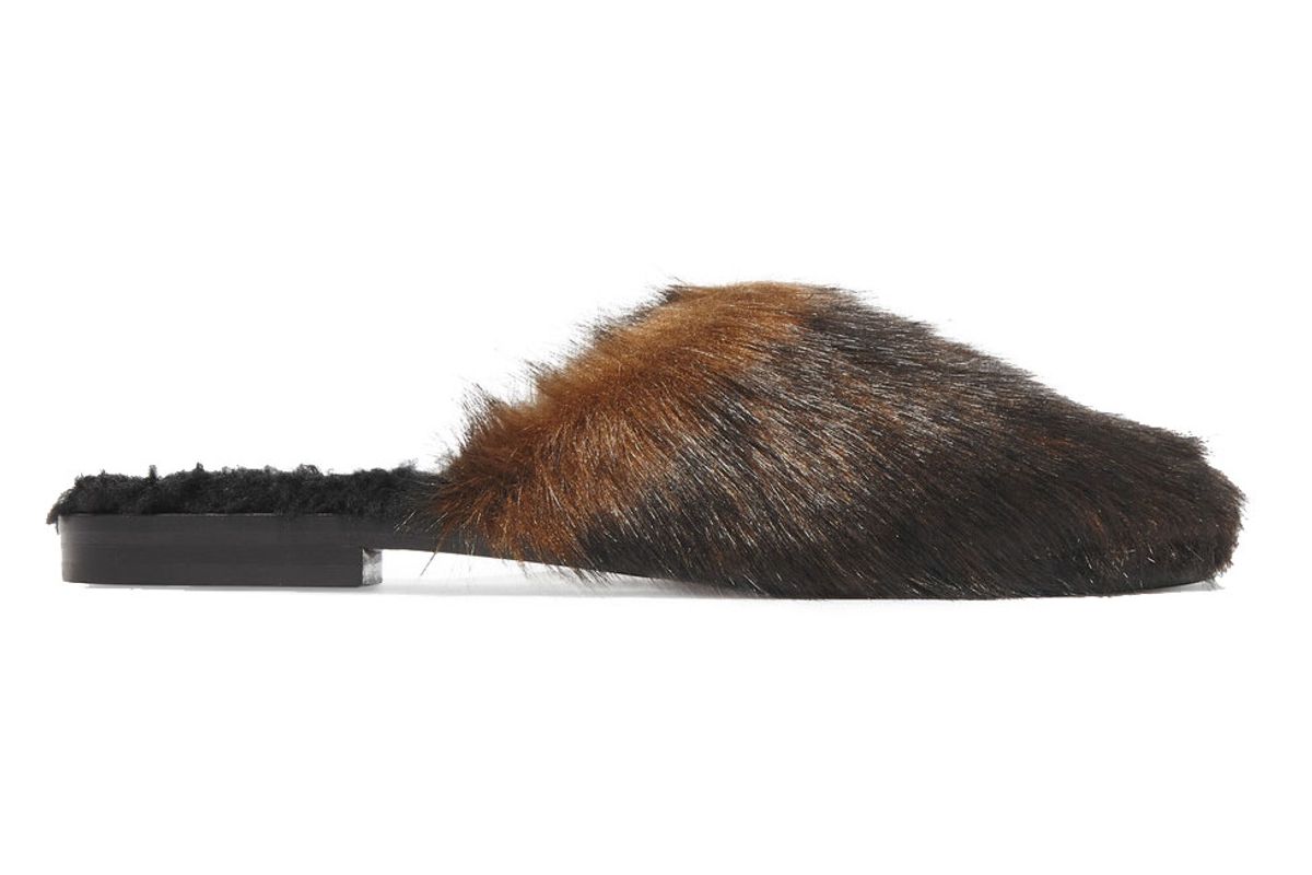 Aspen Faux Fur and Shearling Slippers
