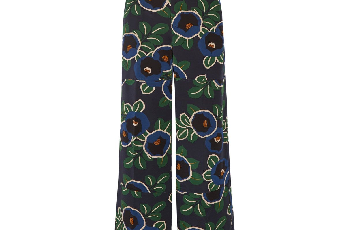 Jacinta Floral-Print Silk Crepe de Chine Wide-Leg Pants
